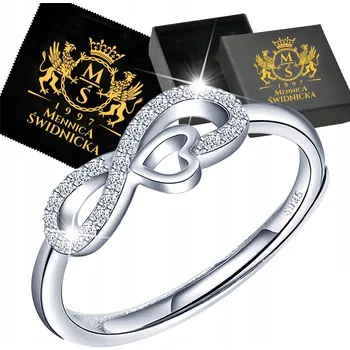 Prsten Nastavitelný Prstýnek Nekonečno Srdce Stříbro 925