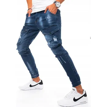Pánské kalhoty PÁNSKÉ JEANS KALHOTY KAPSÁČE MODRÉ ux3270 - 36