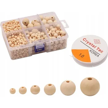 Dětské navlékací korálky Sada Krabička Dřevěné Korálky DIY 1105ks