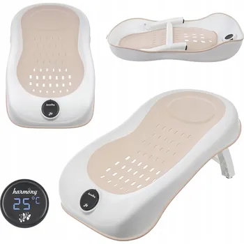 Kojenecká hygiena LEHÁTKO VLOŽKA DO VANIČKY SEDÁTKO DO KOUPELE S TEPLOMĚREM HARMONY BÉŽOVÁ