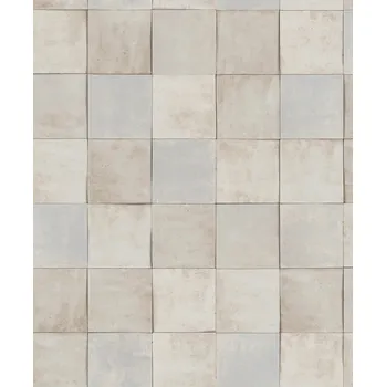 Tapeta Tapeta imitace obkladaček do kuchyně a koupelny béžová a šedo-modrá | Tapety