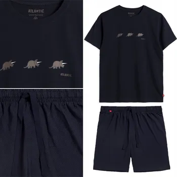 Pánské pyžamo Atlantic pánské pyžamo NMP-371 krátký rukáv, velikost M