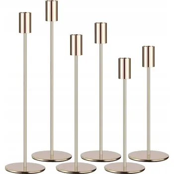 Svícen 6X KOVOVÝ SVÍCEN STOLNÍ NA ČAJOVÉ SVÍČKY 33/28/23 CM VINTAGE STYL