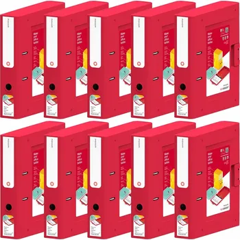 Kancelářský pořadač na dokumenty, uzavíratelný, plastový, 70 mm, 10 Ks