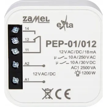 Bezpečnostní kamera Elektromagnetické relé Zamel 12V AC/DC 10A PEP-01/012