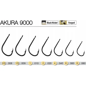 Rybářský háček Trabucco háčky AKURA 9000 15ks : vel 2