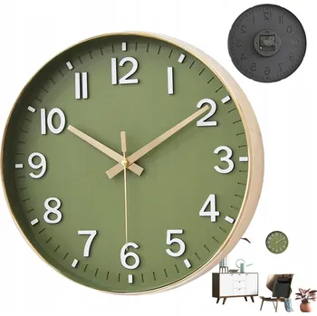 Hodiny Nástěnné hodiny, 30 cm Moderní tiché nástěnné hodiny, KULATÝ ZEGAR ŚCIENNY