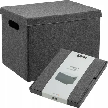 Úložný box ÚLOŽNÝ KRABIČKA S VÍKEM Skládací Kontejner Šedý 36x26x27cm