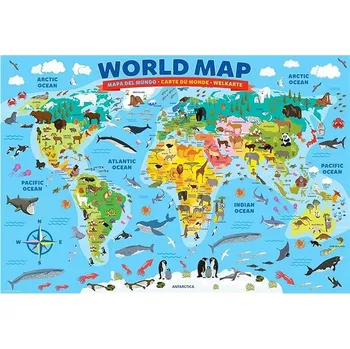 Puzzle Eurographics Puzzle Ilustrovaná mapa světa 100 dílků