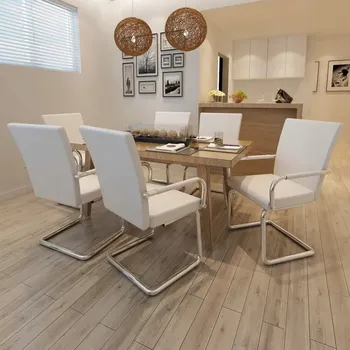 Jídelní židle Židle Petromila látka bílá 6 ks