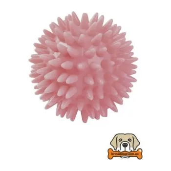 TPR - míček s bodlinami - růžový, pískací JK Animals tekm173