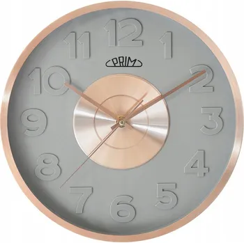 Hodiny RŮŽOVĚ ZLATÝ ŠEDÝ SVÍTÍCÍ NÁSTĚNNÝ HODINY PRIM E04P.4427.82 30 cm