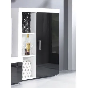 Šatní skříň Šatní skříň Halmar SAMBA REG3 skříň bílá/černá lesk