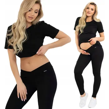 Dámské legíny Formommy těhotenské legíny dlouhé bavlna černé velikost 3XL