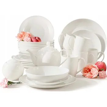 Talíř JÍDELNÍ SERVIS PORCELÁNOVÁ SADA NÁDOBÍ pro 6 OSOB 26 ks AD BELLA KONSIMO