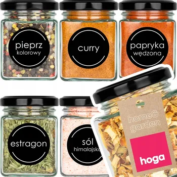 Dóza na potraviny 6x SKLENĚNÁ ZAVAŘOVACÍ SKLENICE ČTVERCOVÁ UZAVÍRATELNÁ NÁDOBA NA POTRAVINY 150 Ml + ETIKETY