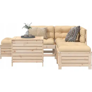 VidaXL 6dílná zahradní souprava, masivní borové dřevo