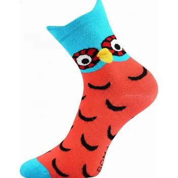 Dámské oblečení Ponožky 3D Fuski Boma - sova - oranžová