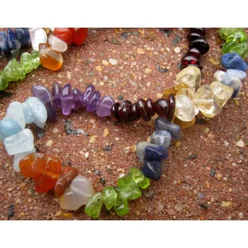 Náhrdelník Náhrdelník čakrový krátký ze sekaných kamenů