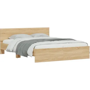 Postel VidaXL Rám postele s čelem, dub sonoma, 140x200 cm