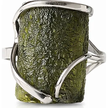 Prsten Stříbrný prsten s vltavínem P35 0031