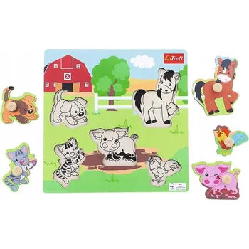 Puzzle Vzdělávací dřevěné puzzle skládačka Farma 61622