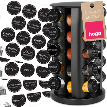 Obraz SADA KOŘENEK SKLENĚNÉ NÁDOBY NA KOŘENÍ + STOJAN + ŠTÍTKY 22 ks