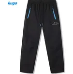Chlapecké sofshellové kalhoty zateplené Kugo HK9787 černá / modrý zip
