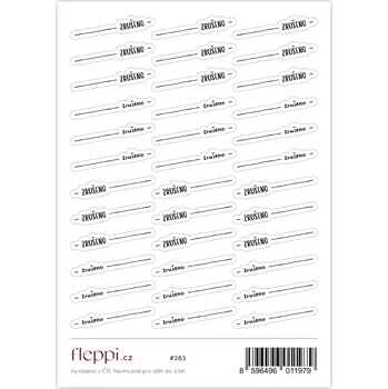 samolepka Fleppi Samolepky Zrušeno - transparentní