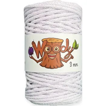 Příze Woody 3 mm – Mléčná borůvka (100m)