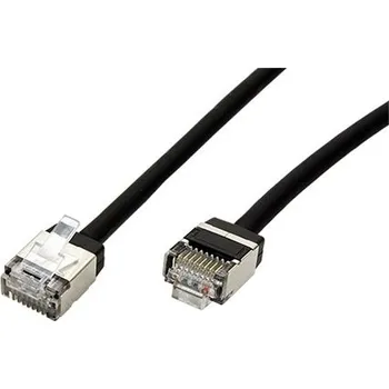 Síťový kabel ROLINE U/FTP patchkabel kat. 6a, LSOH, tenký, krátký konektor, 3m, černý - 21.15.4563