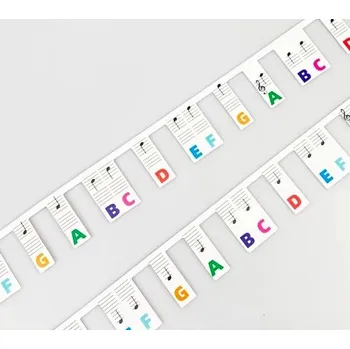 Hudebniny Odnímatelné papírové popisovače názvů klaviatury - barevné