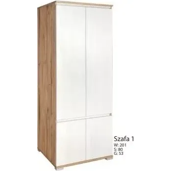 Šatní skříň Šatní skříň Rosa 1, korpus trufla/dveře modřín sibiu