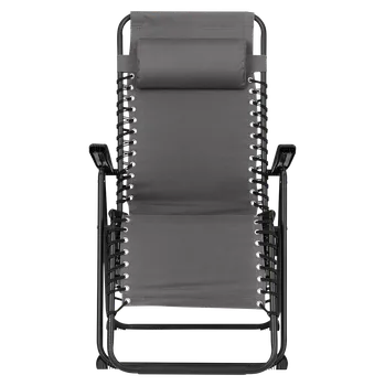 Polohovací křeslo, 66 × 52 × 111 cm, kov, textil, tmavě šedé