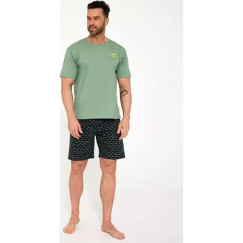 Pánské pyžamo Pyžamo Cornette 326/202 Krokodýli 2 kr/r S-2XL zelená XL