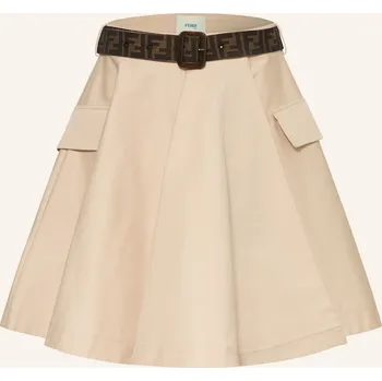 Dámská sukně Fendi Dívčí Sukně S Přesahem, béžová / tmavě hnědá, 164