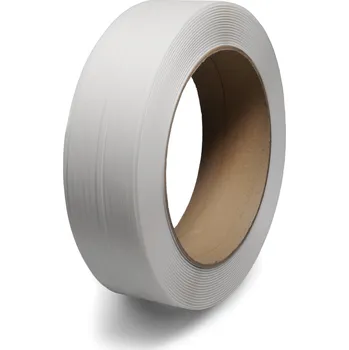 Obalový materiál UNIPACK Polypropylenová páska - 12 x 0.80 mm, 2000 m, až 250 kg v tahu Vázací páska: PP, rozměr 12x0.80 mm, bílá, pevnost 2150 N, návin 2 km