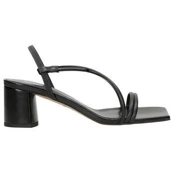 Dámské sandále Černé Kožené Dámské Sandály Na Širokém Podpatku Wojas 7612751 38