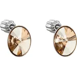 Stříbrné náušnice pecka s krystaly Swarovski zlatý ovál 31274.5