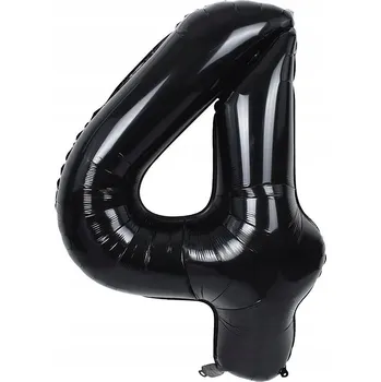 Balónek Fóliový balónek ČÍSLICE 4 (čtyři) 100 cm černý - na HELIUM