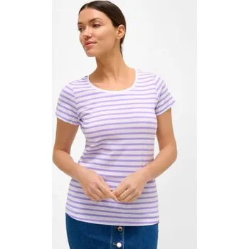 Dámské tričko Fialovo-bílé pruhované tričko