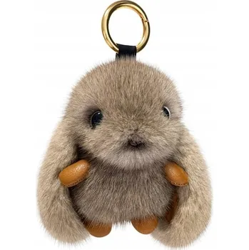 PŘÍVĚSEK NA KLÍČE NA KLÍČE KRÁLÍČEK NADÝCHANÝ ŠEDÝ PŘÍVĚSEK NA KABELKU MĚKKÝ