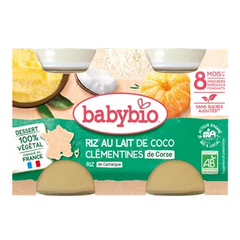 BABYBIO svačinka z kokosového mléka s klementinkami 2x130 g