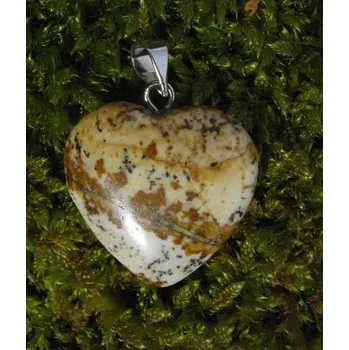 Přívěsek Jaspis obrázkový - přívěsek srdíčko 2