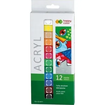 Vodová barva Akrylové barvy Happy Color 12 ks x 12 ml