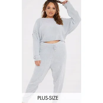 Dámský svetr In The Style Plus dámský svetr šedý volný do pasu velikost 46/48