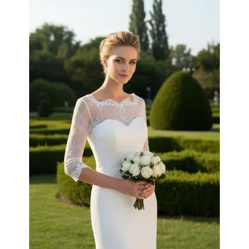 Bolerko Svatební bolerko z pavučinkové krajky - ivory: BF-183 Vybraná velikost: L