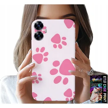 Pouzdro na mobilní telefon POUZDRO PRO REALME C55 - RŮŽOVÉ PSÍ TLAPNICE, ZADNÍ KRYT , KRYT