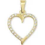 Soliter Zlatý přívěsek Srdce s čirými krystaly 249 001 00462 + 2 měsíce na vrácení zboží