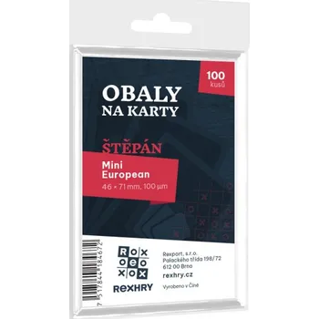 Příslušenství ke karetním hrám REXhry Obaly na karty REX - Mini European - Štěpán - 46 x 71 mm 100ks